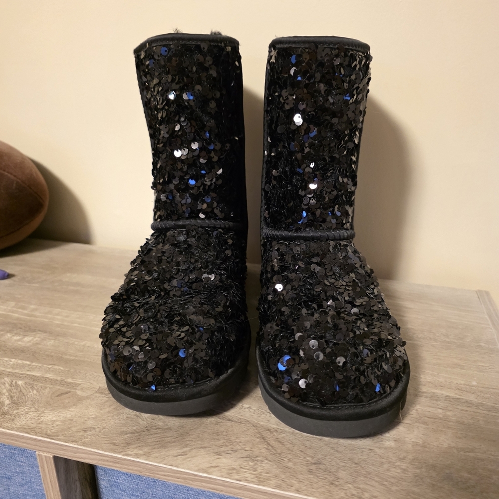 UGG Black Sequin Ankle Boots